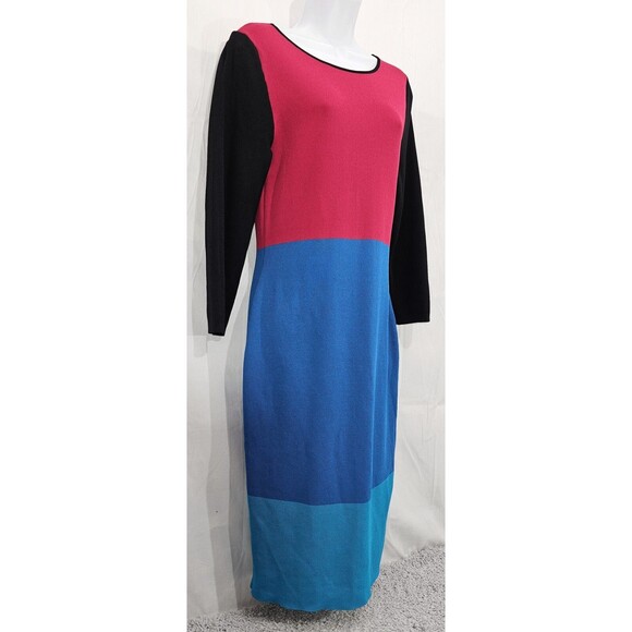 NWT New York & Company Sheath Dress Colorblock Ponte Knit Maximalist Womens M - Picture 8 of 16